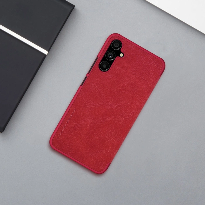 Skórzane etui do Samsung Galaxy A34 5G z klapką portfel Nillkin Qin Leather - brązowe