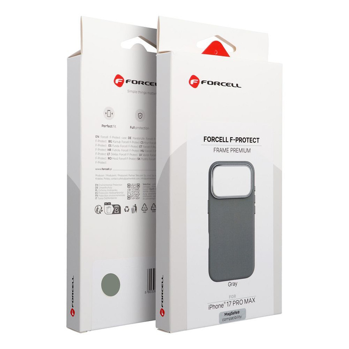 Etui na iPhone 17 PRO MAX Forcell F-Protect Frame Premium zgodny z MagSafe szary 0INT