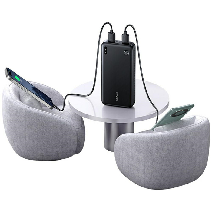 Powerbank USAMS PB83 2xUSB-A 1xUSB-C     20000mAh czarny