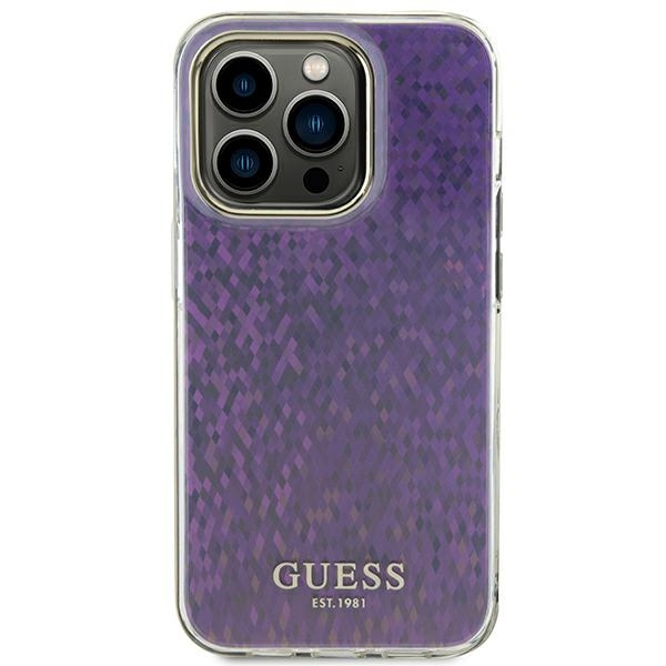Etui Guess GUHCP15XHDECMP iPhone 15 Pro Max 6.7" różowy/pink hardcase IML Faceted Mirror Disco Iridescent Case