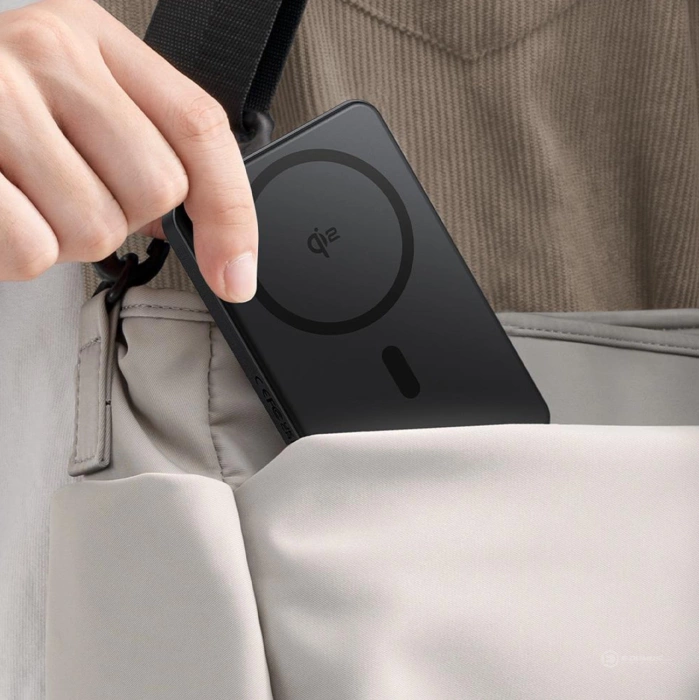 Powerbank Baseus Airpow II 10000mAh Qi2 z MagSafe 22,5W z kablem Baseus Simple Series USB-C - USB-C 20V/3A (30cm) - czarny