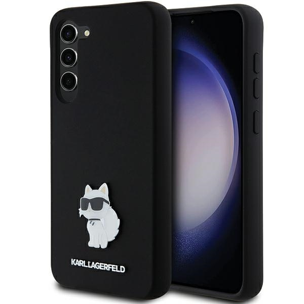 Etui Karl Lagerfeld KLHCS24MSMHCNPK S24+ S926 czarny/black hardcase Silicone Choupette Metal Pin