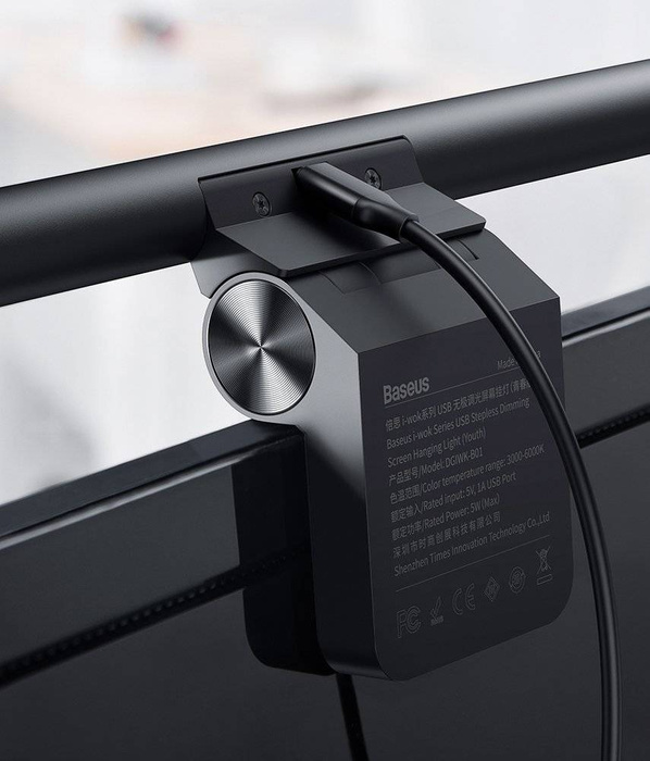 Baseus i-wok lampka LED na monitor do pulpitu oświetlenie ekranu czarny (DGIWK-B01)
