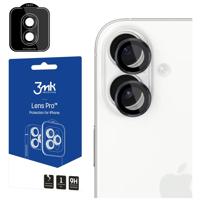 Ochrona na obiektyw aparatu 3MK iPhone 17 Lens Protection Pro czarny