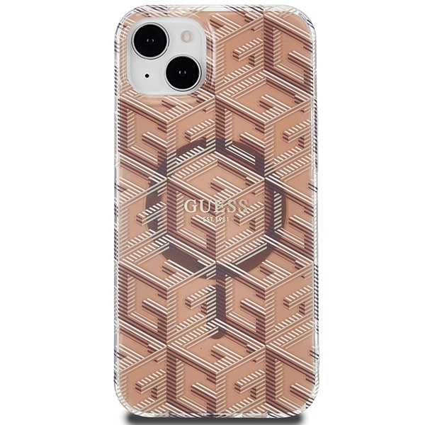 Etui Guess GUHMP15MHGCUSTGW iPhone 15 Plus / 14 Plus 6.7" brązowy/brown hardcase IML GCube MagSafe Case