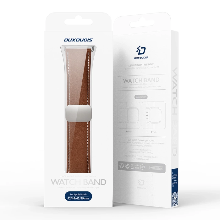 Pasek Dux Ducis Ya na Apple Watch 42 / 44 / 45 / 49 mm - brązowy