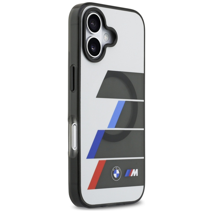 Etui BMW M IML Metal Buttons Tricolor    Lines MagSafe do iPhone 17 antracyt