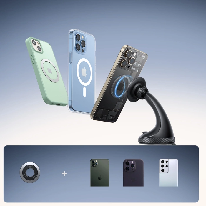 Uchwyt Joyroom JR-ZS406 samochodowy magnetyczny na szybę / kokpit - czarny