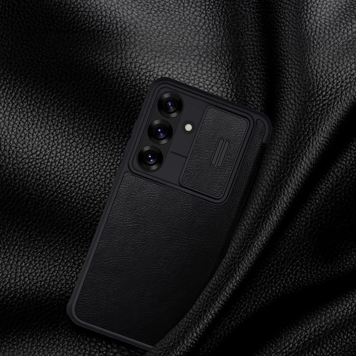 Etui z klapką Nillkin Qin Pro Leather Case Samsung S25, BLACK / CZARNY
