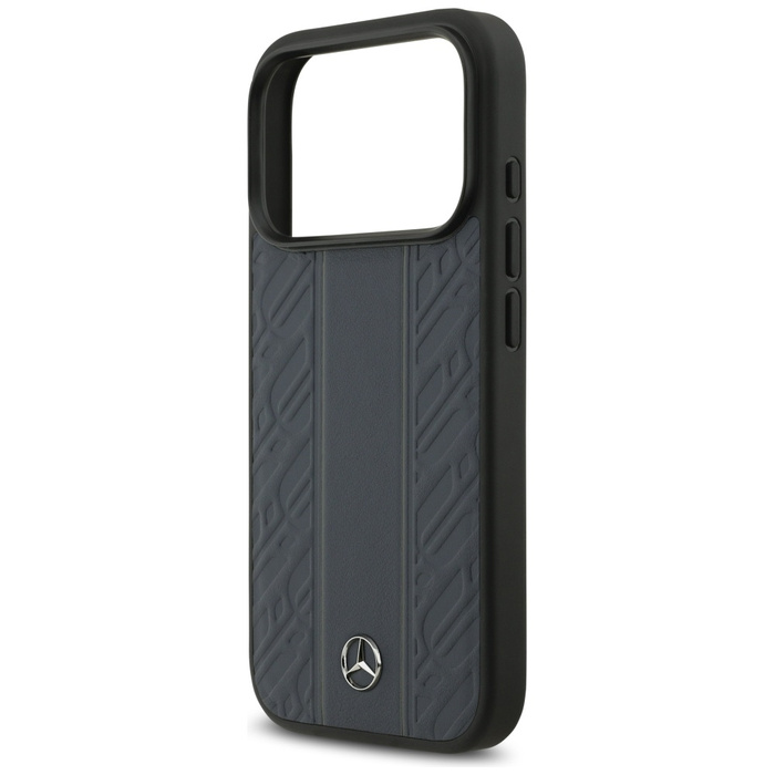 Etui Mercedes Leather Laurel Leaves      Stripes MagSafe do iPhone 17 Pro niebieski