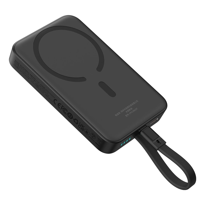 Powerbank Baseus Magnetic Mini MagSafe 10000mAh 30W z wbudowanym kablem USB-C 0.3m Czarny