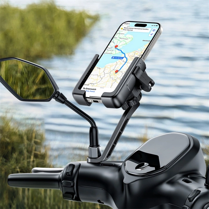 Baseus uchwyt rowerowy GoTrip Series Bike Phone Mount Rearview Mirror Version Cluster czarny