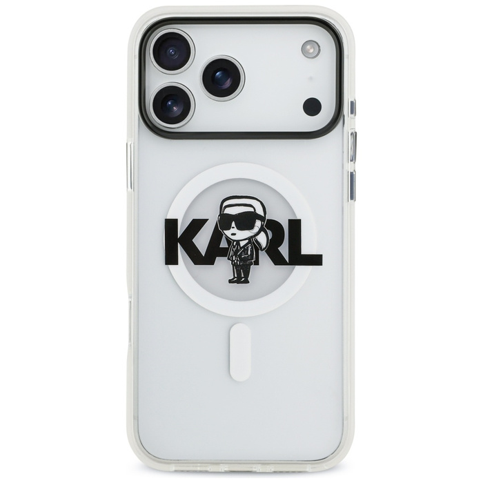Etui Karl Lagerfeld IML Karl Sketch Logo MagSafe do iPhone 17 Pro Max przezroczysty