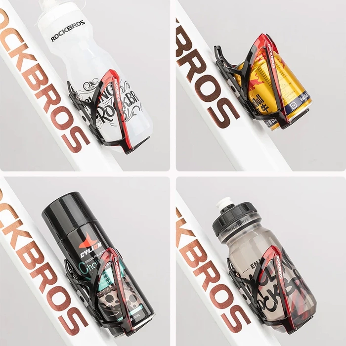 Uchwyt rowerowy Rockbros FK338 na bidon - czarno-czerwony