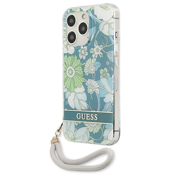 Etui GUESS Apple iPhone 13 Pro Max Flower Strap Zielony Hardcase