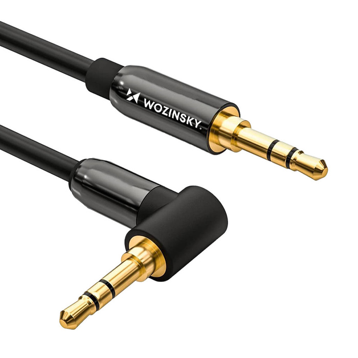 Wozinsky kabel AUX kątowy (męski-męski) kabel mini jack 1,5 m czarny