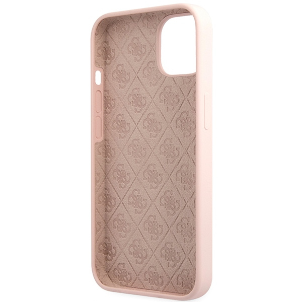 Etui Guess Guhcp13mlslmglp iPhone 13 6,1" Jasnoróżowy/light Pink Hardcase Silicone Script Gold Logo Case