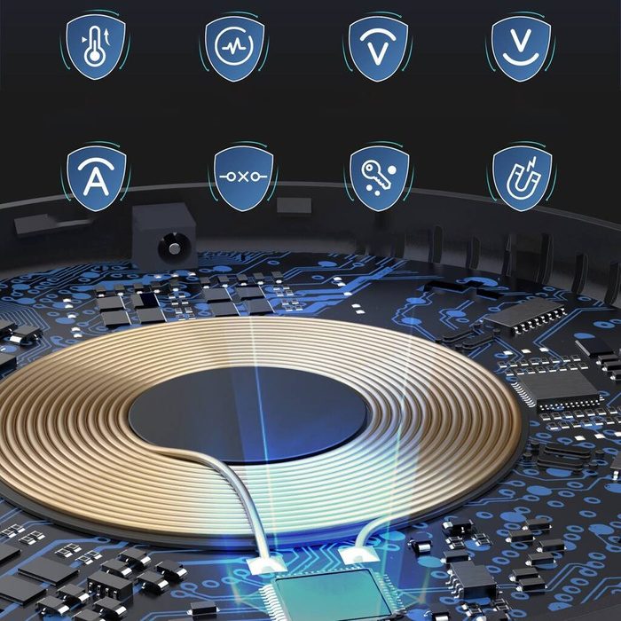 [PO ZWROCIE] Choetech podblatowa ładowarka indukcyjna 10W + ładowarka EU z kablem zasilającym czarna (T590-F)