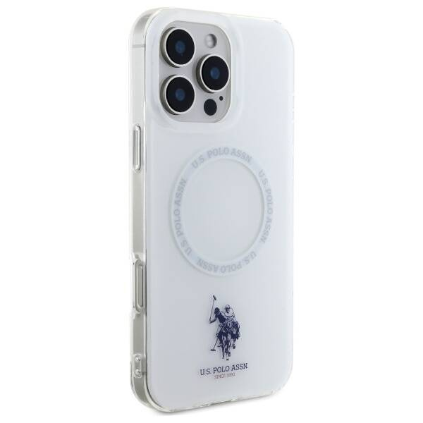 Etui US Polo iPhone 16 Pro Max 6.9" biały/white IML Ring MagSafe