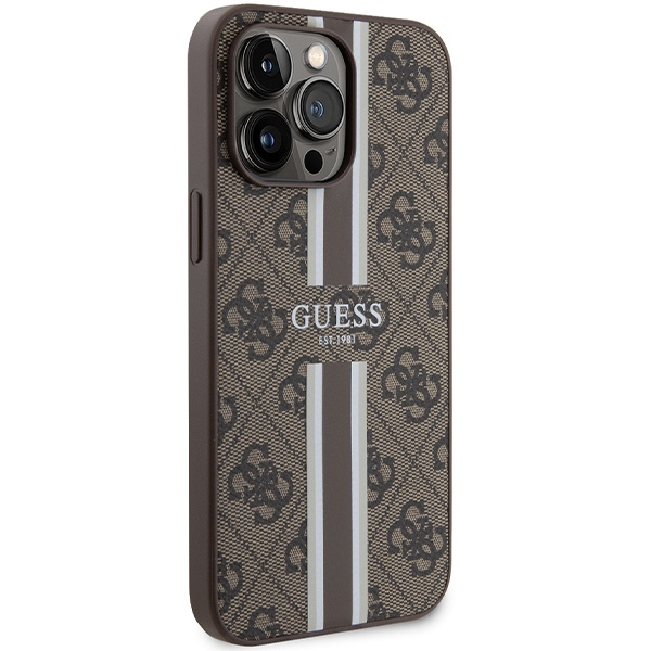 Etui Guess Guhmp15xp4rpsw Iphone 15 Pro Max 6.7" Brązowy/brown Hardcase 4g Printed Stripes Magsafe Case
