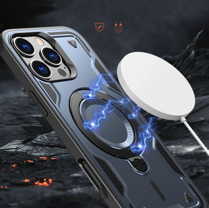 Etui Hybrid Armor Trendy z MagSafe na iPhone 16 Pro Max - niebieskie