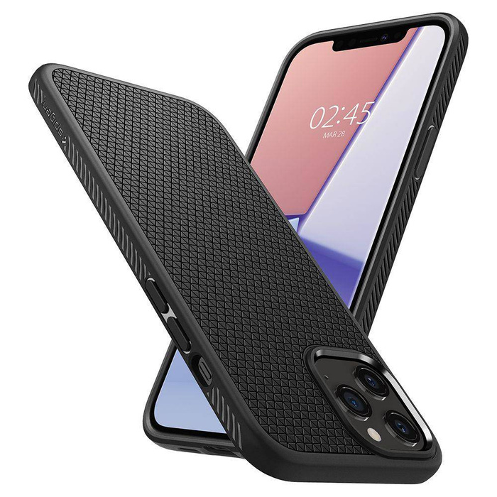 Etui SPIGEN iPhone 12 / 12 Pro Liquid Air Matte Black Czarne Case