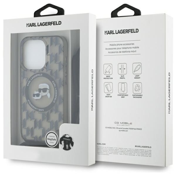 Etui Karl Lagerfeld iPhone 16 Pro 6.3" czarny/black hardcase IML Crossbody Monogram Karl & Choupette Head MagSafe