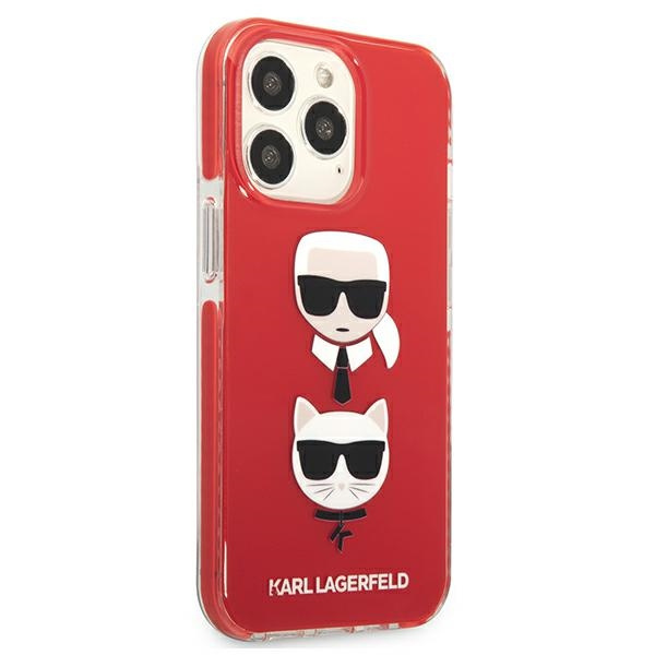 Etui KARL LAGERFELD Apple iPhone 13 Pro Karl&Choupette Head Czerwony Hardcase