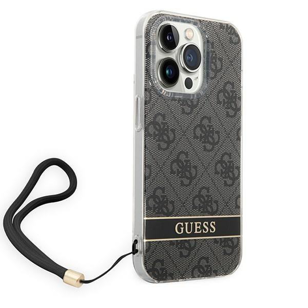 Etui GUESS Apple iPhone 14 Pro 4G Print Strap Czarny Hardcase