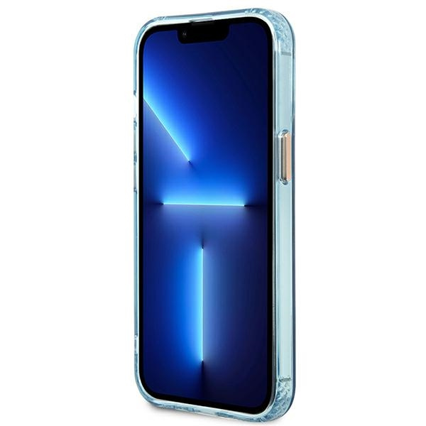 Etui GUESS Apple iPhone 13 Pro Max Gold Outline Translucent MagSafe Niebieski Hardcase