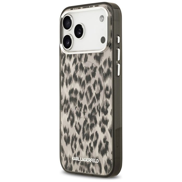 Etui Karl Lagerfeld IML Leopard Pattern  MagSafe do iPhone 17 Pro Max brązowy