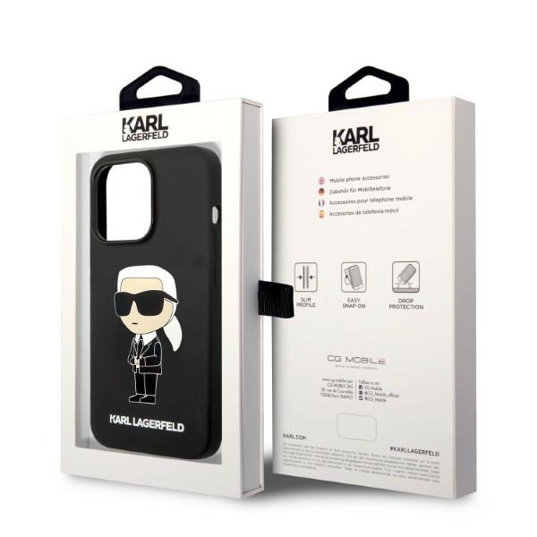 Etui KARL LAGERFELD Apple iPhone 14 Pro Silicone NFT Ikonik Magsafe Czarny Hardcase
