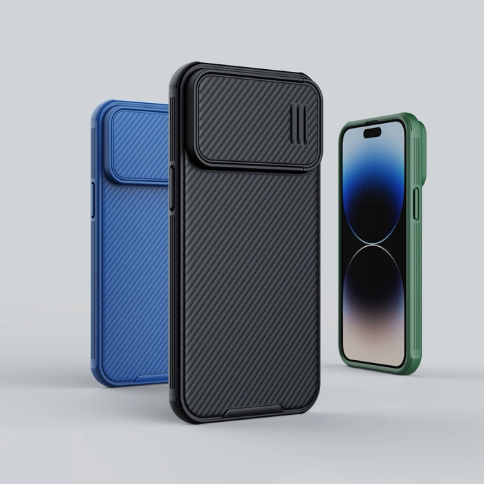 Etui Nillkin CamShield S Case etui iPhone 14 Pro Max pancerny pokrowiec osłona na aparat niebieskie