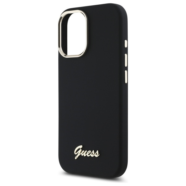 Guess GUHCP16MSMBSLK iPhone 16 Plus 6.7" czarny/black hardcase Silicone Script Metal Logo & Frame