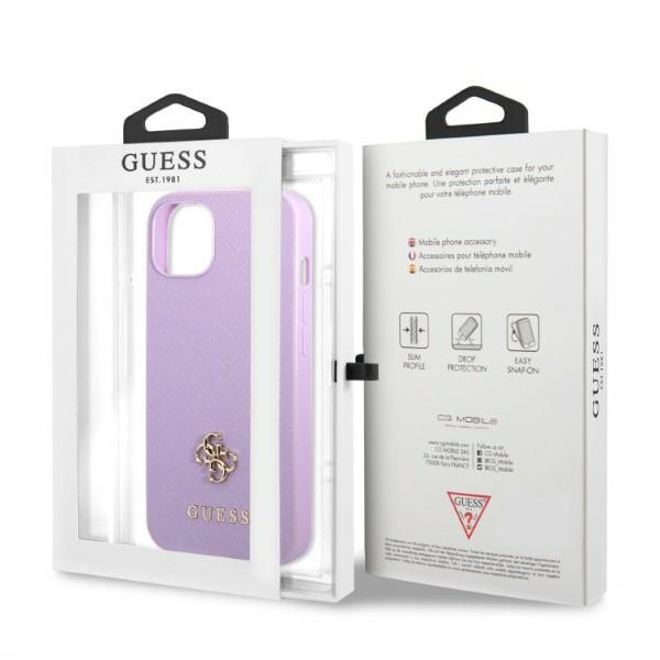 Etui Guess Guhcp13mps4mu iPhone 13 6,1" Purpurowy/purple Hardcase Saffiano 4g Small Metal Logo Case