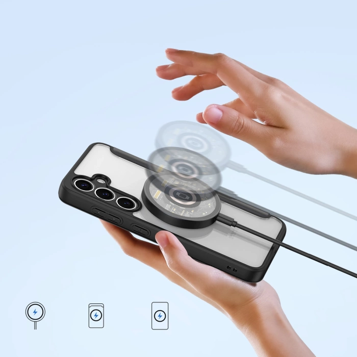 Etui Dux Ducis Skin X Pro na Samsung Galaxy S25+ z MagSafe i portfelem - czarne