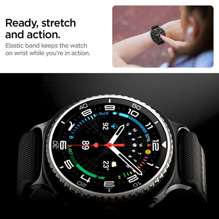 PASEK SPIGEN SAMSUNG GALAXY WATCH 8 / CLASSIC 40 / 44 / 46 MM LITE FIT CZARNY