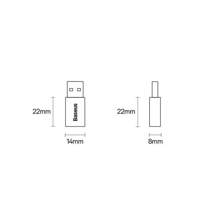 Baseus Ingenuity Series Mini OTG Adaptor USB 3.1 to Type-C  Black