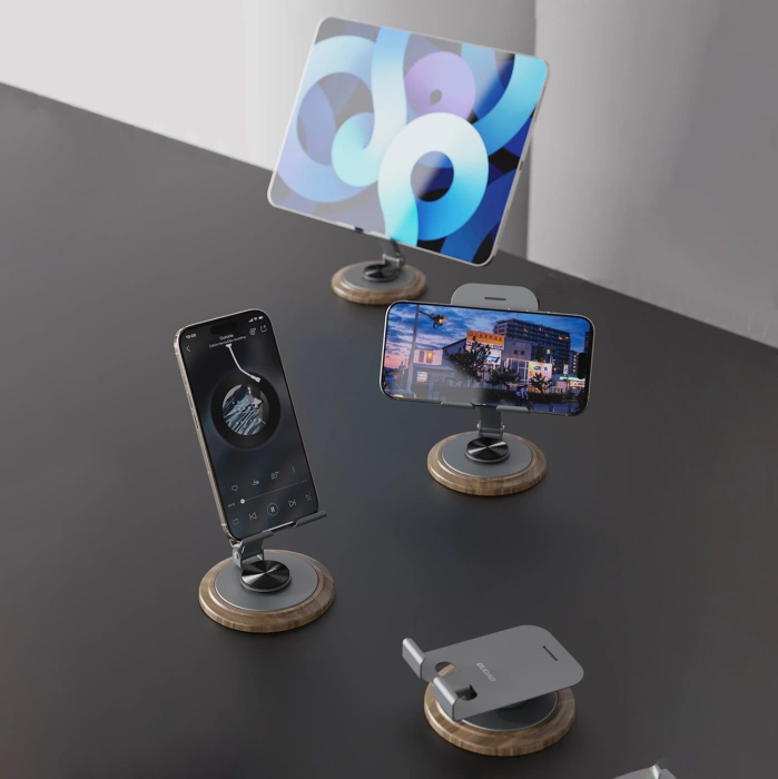 Podstawka do telefonu Dudao F17M 360° metalowa - szara