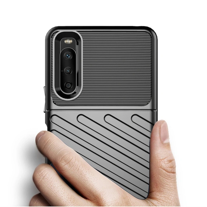 Thunder Case elastyczne pancerne etui pokrowiec Sony Xperia 10 III czarny
