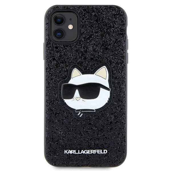 Etui Karl Lagerfeld KLHCN61G2CPK iPhone 11 6.1" czarny/black hardcase Glitter Choupette Patch Case
