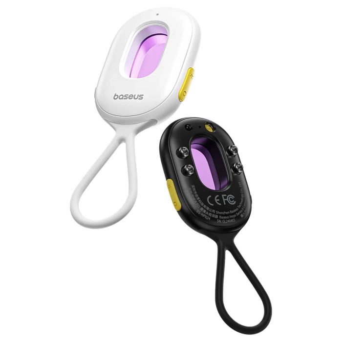 Wykrywacz ukrytych kamer Baseus Heyo Series II z alarmem i mini latarką + kabel Baseus Simple USB-A - USB-C – czarny