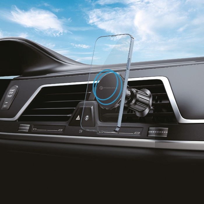 Uchwyt na telefon do samochodu magnetyczny Forcell F-Grip MagElite do kratki czarny