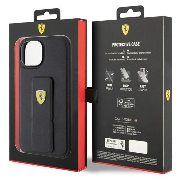 Ferrari Fehcp15sgspsik Iphone 15 6.1" Czarny/black Hardcase Grip Stand