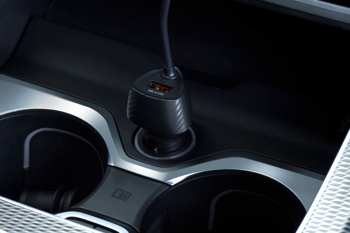 FORCELL F-ENERGY Carbon CC50-1AC ładowarka samochodowa USB A z kablem Typ C PD QC3.0 3A 38W czarna