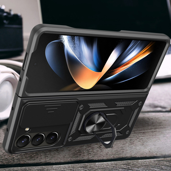 Etui pancerne Hybrid Armor Camshield do Galaxy Z Fold 5 5G z osłoną na aparat - czarne