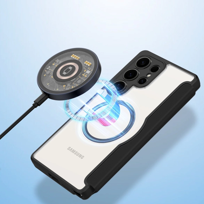 Etui Dux Ducis Skin X Pro na Samsung Galaxy S25 Ultra z MagSafe i portfelem - czarne