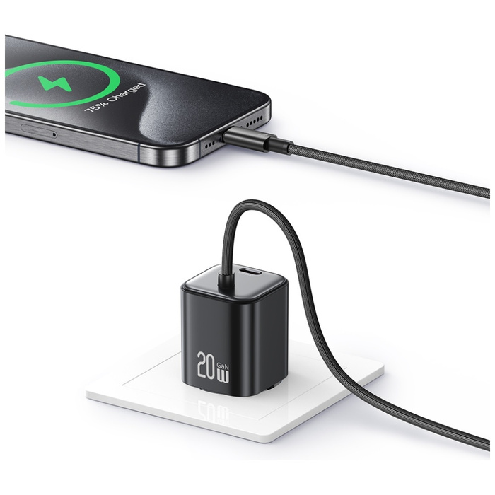 Ładowarka sieciowa USAMS JC Series CC261 20W GaN Mini Fast Charger 2xUSB-C biały