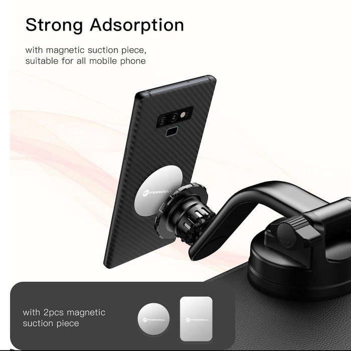 Uchwyt na telefon do samochodu magnetyczny Forcell F-Grip MagLuxe do szyby / deski / kratki czarny