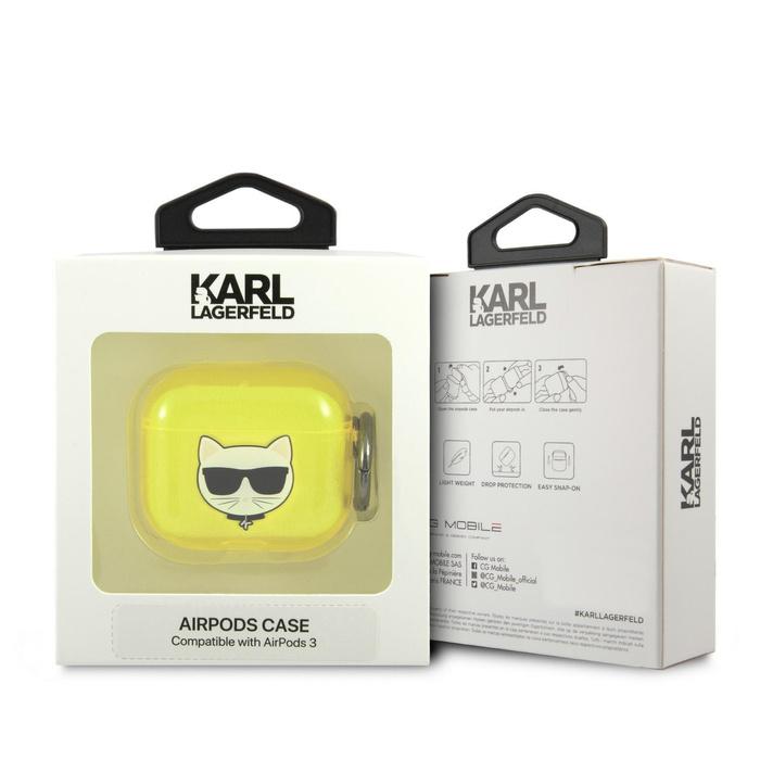 Etui KARL LAGERFELD Apple AirPods 3 Choupette Żółty Case